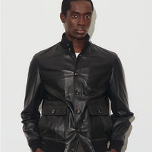 Load image into Gallery viewer, -VALSTA- Giubbotto -VALSTAR -Valstarino in cervo con fodera in cashmere, loop su collo dietro. Black - Black Prezzo normale