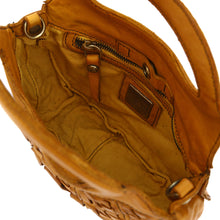 Load image into Gallery viewer, CAMPOMAGGI Edera Borsa a mano piccola "Edera" in pelle intrecciata gialla