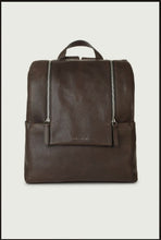 Load image into Gallery viewer, Zaino doppia zip Chevrette in pelle T moro