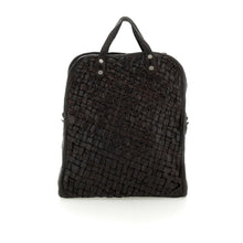 Load image into Gallery viewer, Abete Borsa Shopping "ABETE" in pelle di vacchetta intreciata tinta in capo MORO
