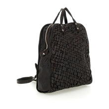 Load image into Gallery viewer, Abete Borsa Shopping "ABETE" in pelle di vacchetta intreciata tinta in capo MORO
