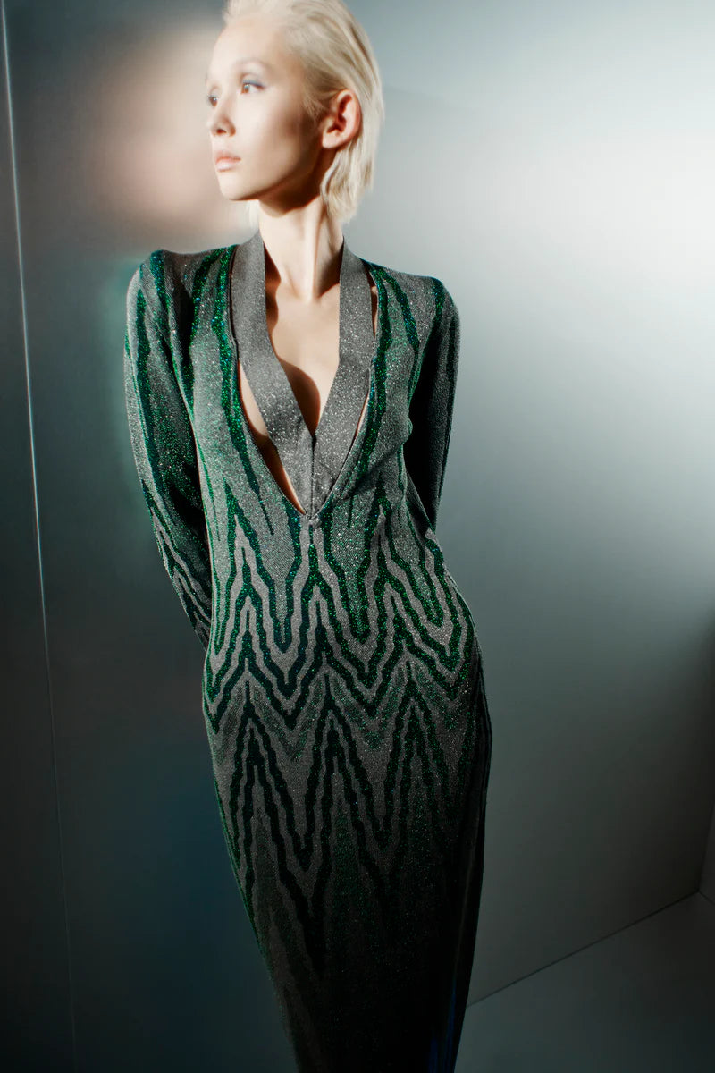 CIRCUS HOTEL ABITO CON DETTAGLIO CUT OUT JACQUARD