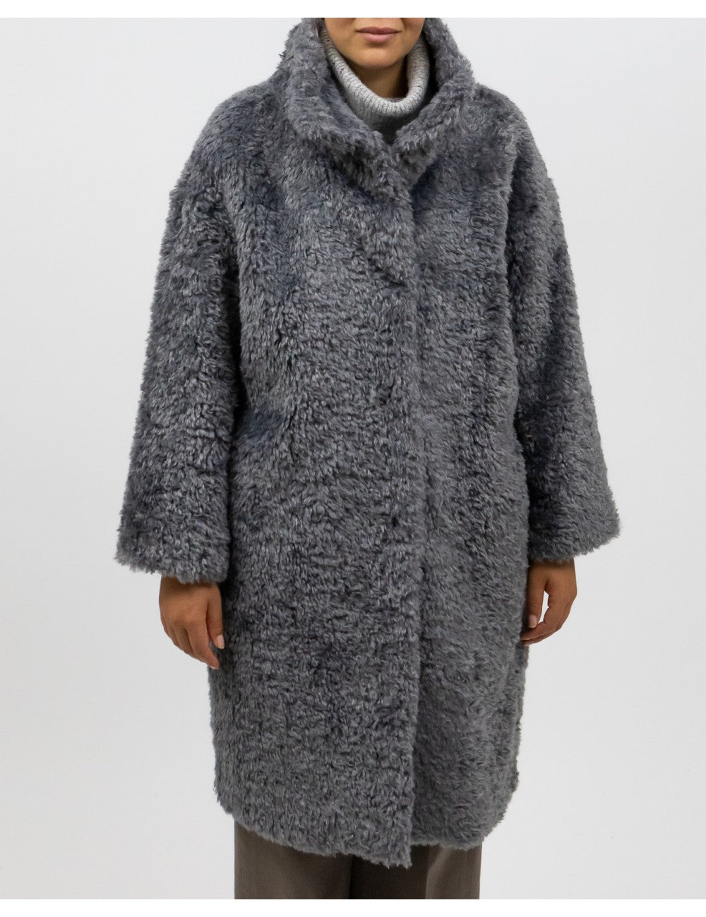 HERNO  CAPPOTTO IN CURLY FAUX FUR