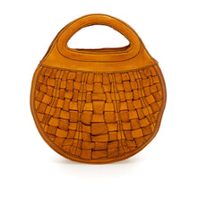 Carica l&#39;immagine nel visualizzatore di Gallery, CAMPOMAGGI Edera Borsa a mano piccola &quot;Edera&quot; in pelle intrecciata gialla
